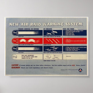 WW2 "Air Raid Warning System" - Homeland Security Poster