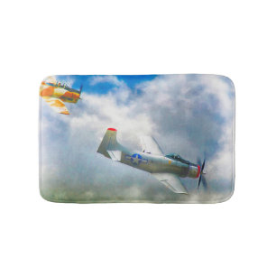 WW2 Aircraft AIR FORCE RAIDERS Bath Mat