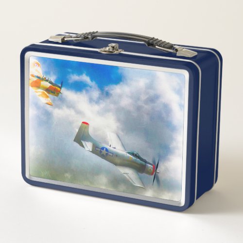 WW2 Aircraft AIR FORCE RAIDERS Metal Lunch Box