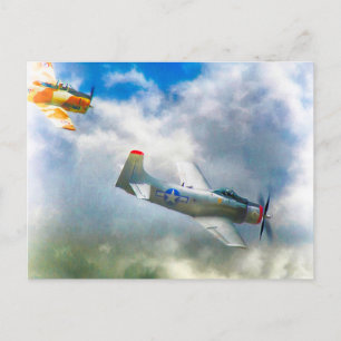 WW2 Aircraft AIR FORCE RAIDERS Postcard