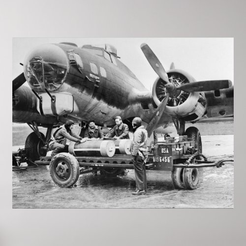 WW2 Airplane and Crew 1940s Poster