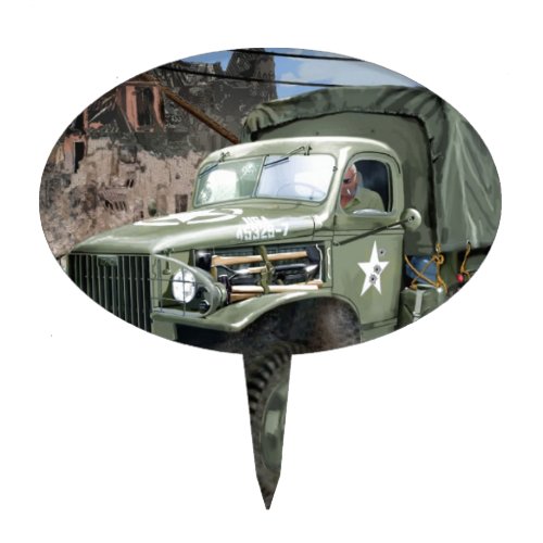 WW2 American Army Truck Cake Topper