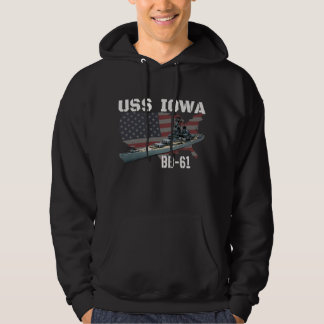 WW2 American Battleship USS Iowa Warship BB-61 Vet Hoodie