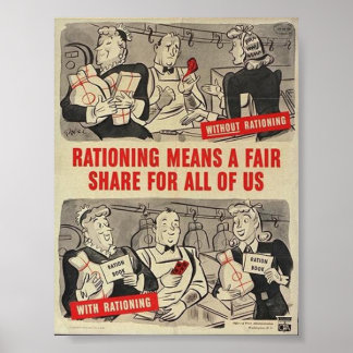 WW2 American Poster- "Rationing..." Poster