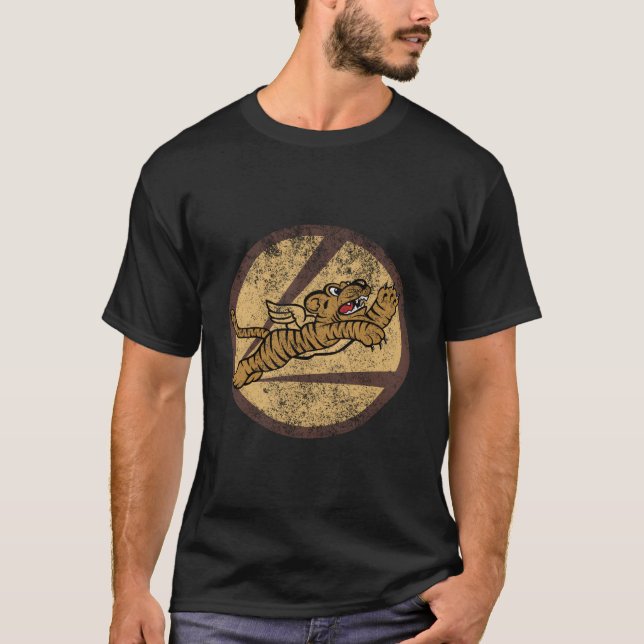 Ww2 Avg Tigers Squadron Pilot Flying Patch T-Shirt (Front)