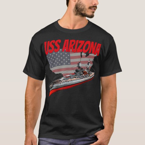 WW2 Battleship USS Arizona BB39 World War 2 Ship M T_Shirt