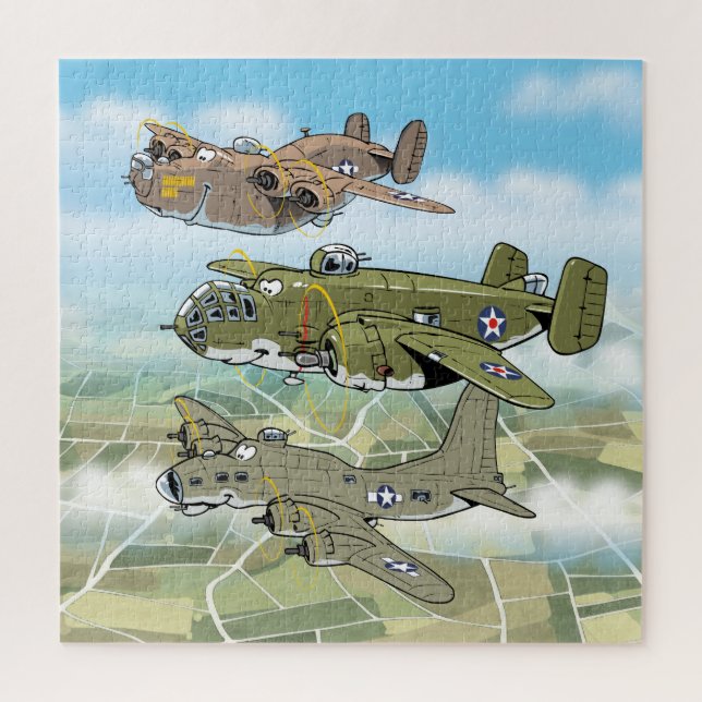 WW2 bomber plane caricatures Jigsaw Puzzle (Vertical)