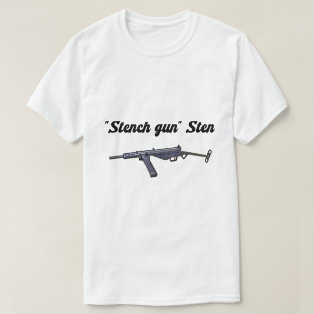 WW2 British "Stench Gun" Sten MKII  T-Shirt (Design Front)