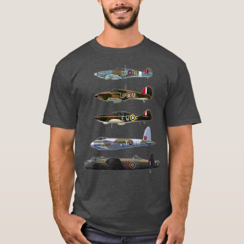 WW2 British Warplanes Warbirds Lancaster Plane Spo T_Shirt