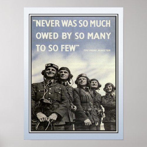 WW2 Churchill Quotation Military Veterans Poster