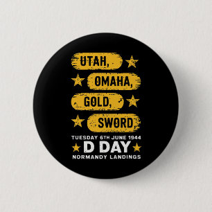 Ww2 D Day Beaches World War 2 Army Hero Normandy L Button