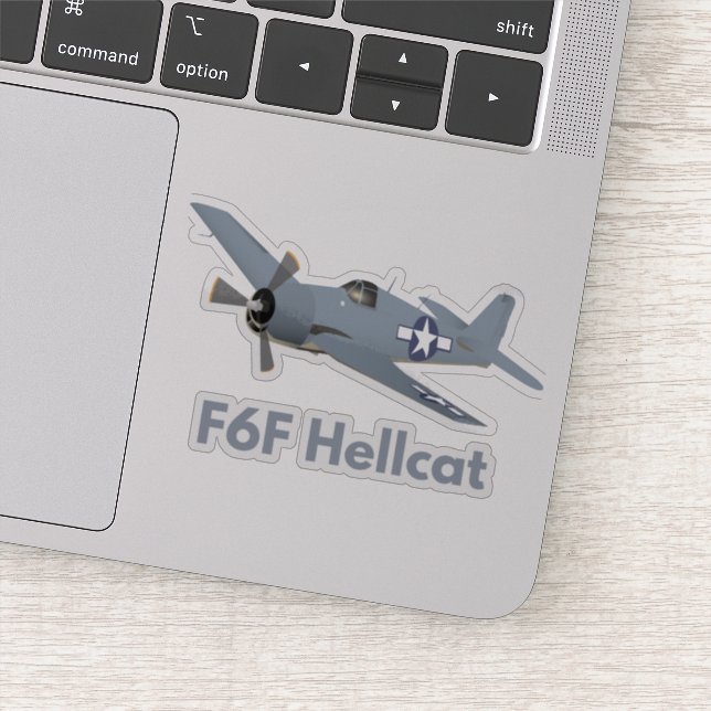 WW2 F6F Hellcat Airplane Sticker (Detail)