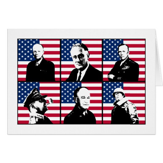 WW2 Heroes and the American Flag Cards (Front Horizontal)