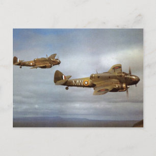 WW2 Historic Airplanes in Flight Postcard