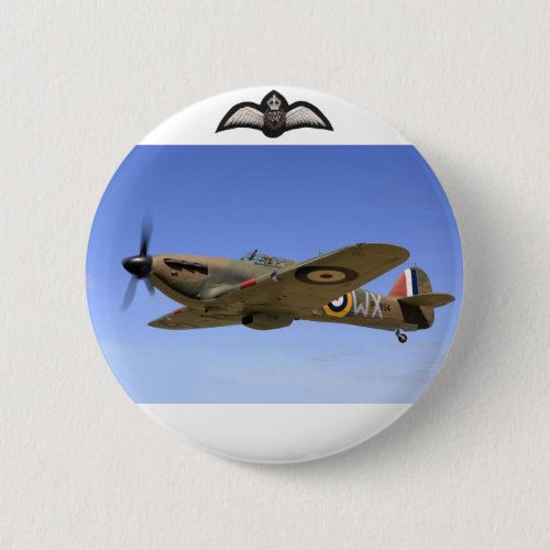 WW2 Hurricane Fighter Plane Pinback Button