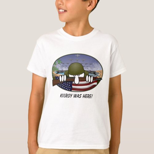 WW2 Kilroy Kids T_Shirt
