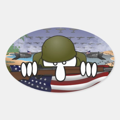 WW2 Kilroy Oval Sticker