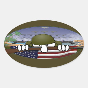 WW2 Kilroy Oval Sticker