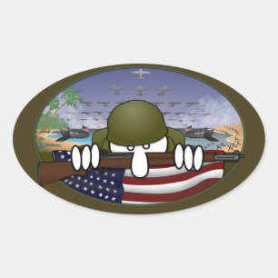WW2 Kilroy Oval Sticker