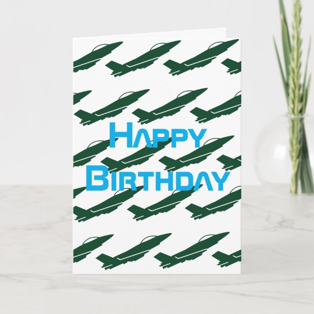 WW2 Military Airplane Flying,Aviation Birthday Card (Front)