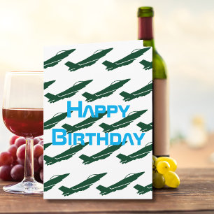 WW2 Military Airplane Flying,Aviation Birthday Card