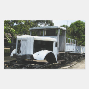 WW2 Military Train at the River Kwai Bridge Rectangular Sticker