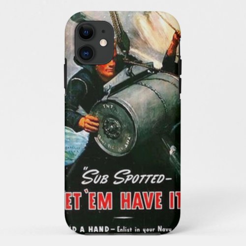 WW2 Navy Submarine Vintage Poster iPhone 55s Case
