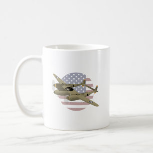 WW2 P-38 Lightning Airplane Coffee Mug