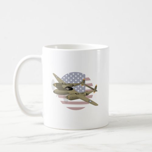 WW2 P_38 Lightning Airplane Coffee Mug