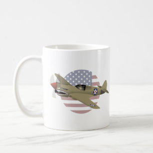 WW2 P-40 Warhawk Airplane Coffee Mug