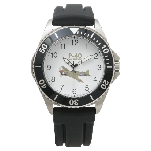 WW2 P-40 Warhawk Airplane Watch (Front)