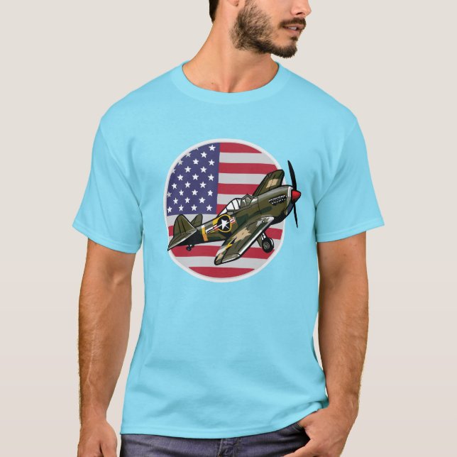WW2 P-40 Warhawk T-Shirt (Front)