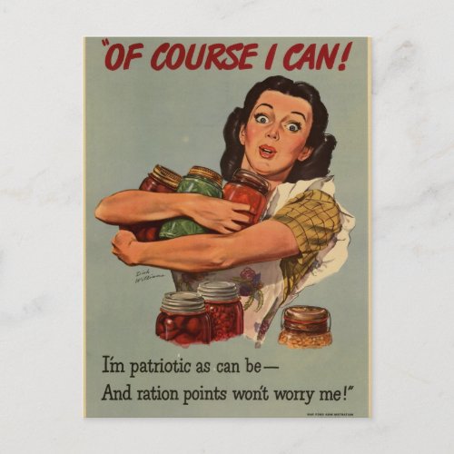 WW2 poster of course i can Postcard