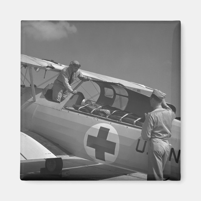 WW2 Red Cross Airplane Magnet (Front)