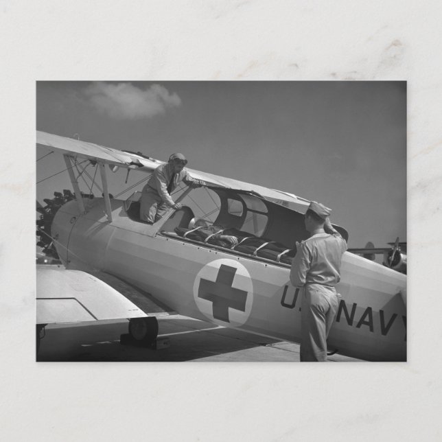 WW2 Red Cross Airplane Postcard (Front)