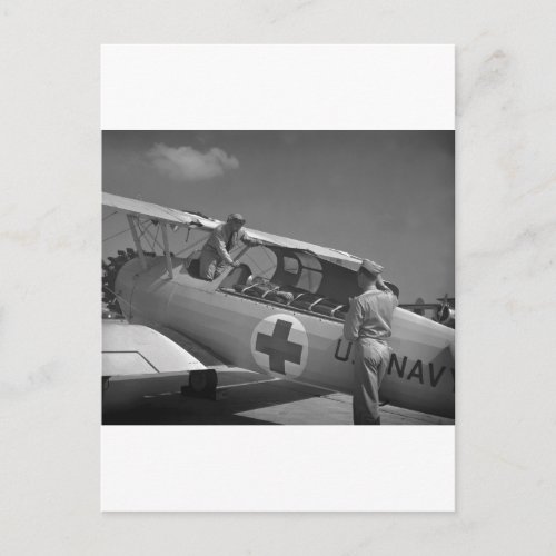 WW2 Red Cross Airplane Postcard