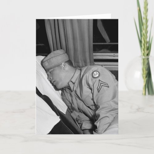 WW2 Soldier Napping 1943 Card