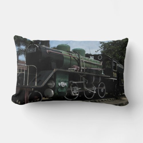 WW2 Steam Train at the River Kwai Bridge Lumbar Pillow