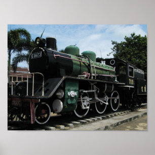 WW2 Steam Train at the River Kwai Bridge Poster