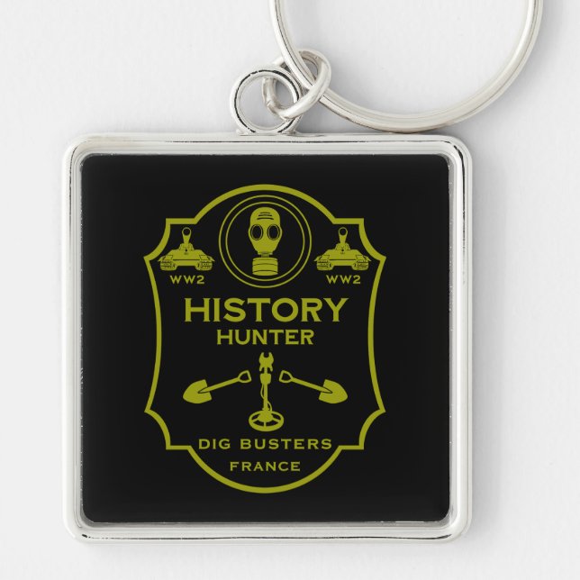 WW2 Trench Battlefield Metal Detecting Club Keychain (Front)