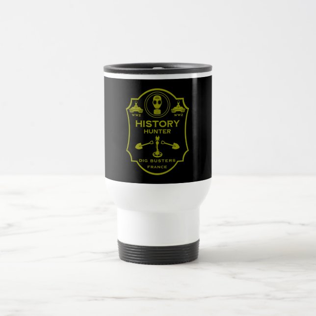 WW2 Trench Battlefield Metal Detecting Club Travel Mug (Center)
