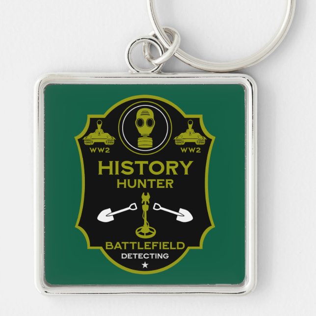 WW2 Trench Battlefield Metal Detectorist Keychain (Front)