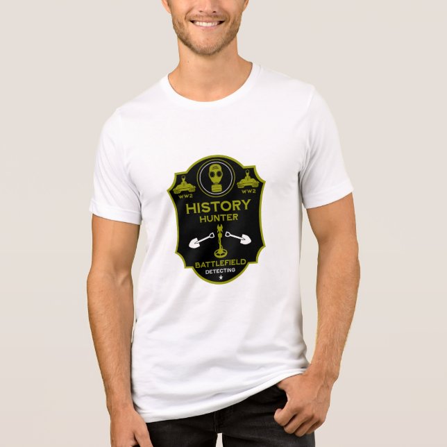WW2 Trench Battlefield Metal Detectorist Tri-Blend Shirt (Front)