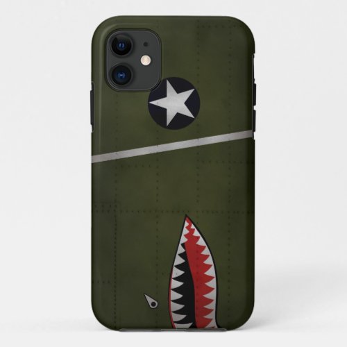 WW2 United States Army Fighter Camouflage Shark M iPhone 11 Case