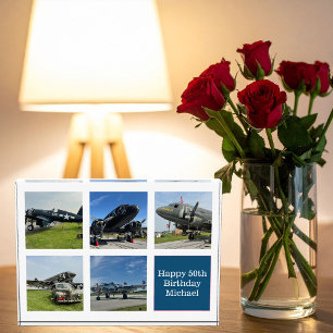 WW2 Vintage Airplane Photo Collage Aviator Custom Block