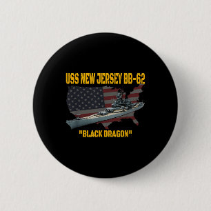 Ww2 Warship & Vietnam War Uss New Jersey Bb-62 Button