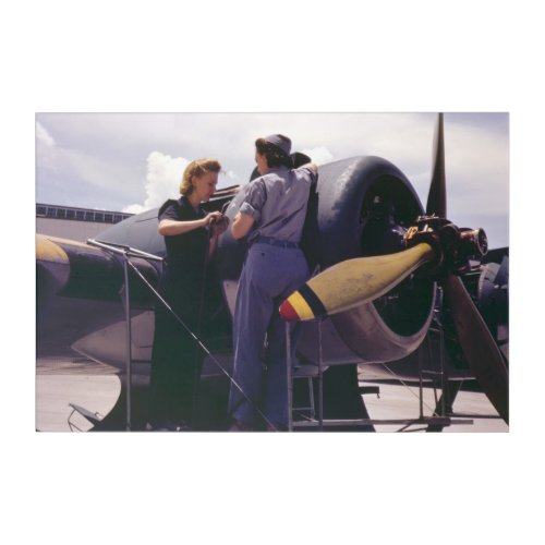 WW2 Women Airplane Mechanics Acrylic Print