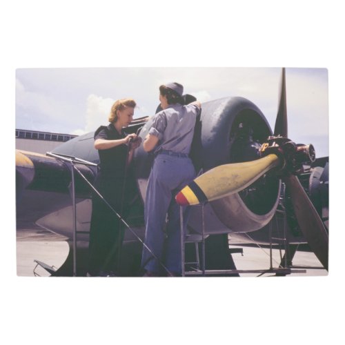 WW2 Women Airplane Mechanics Metal Print