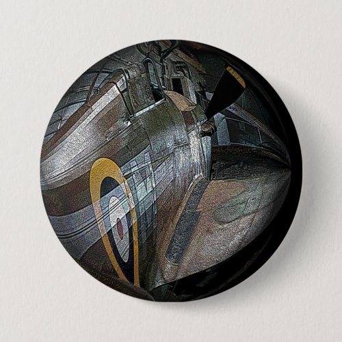 WW2 World War 2 Airplane Plane in Steampunk Style Button