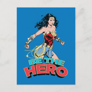 WW84 Be The Hero Wonder Woman Retro Comic Art Invitation Postcard